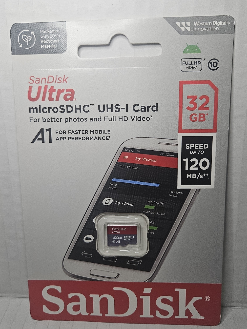 San Disk SDSQUA4-032G-GN6MN Ultra microSDHC Memory Card 32GB LOT OF 2